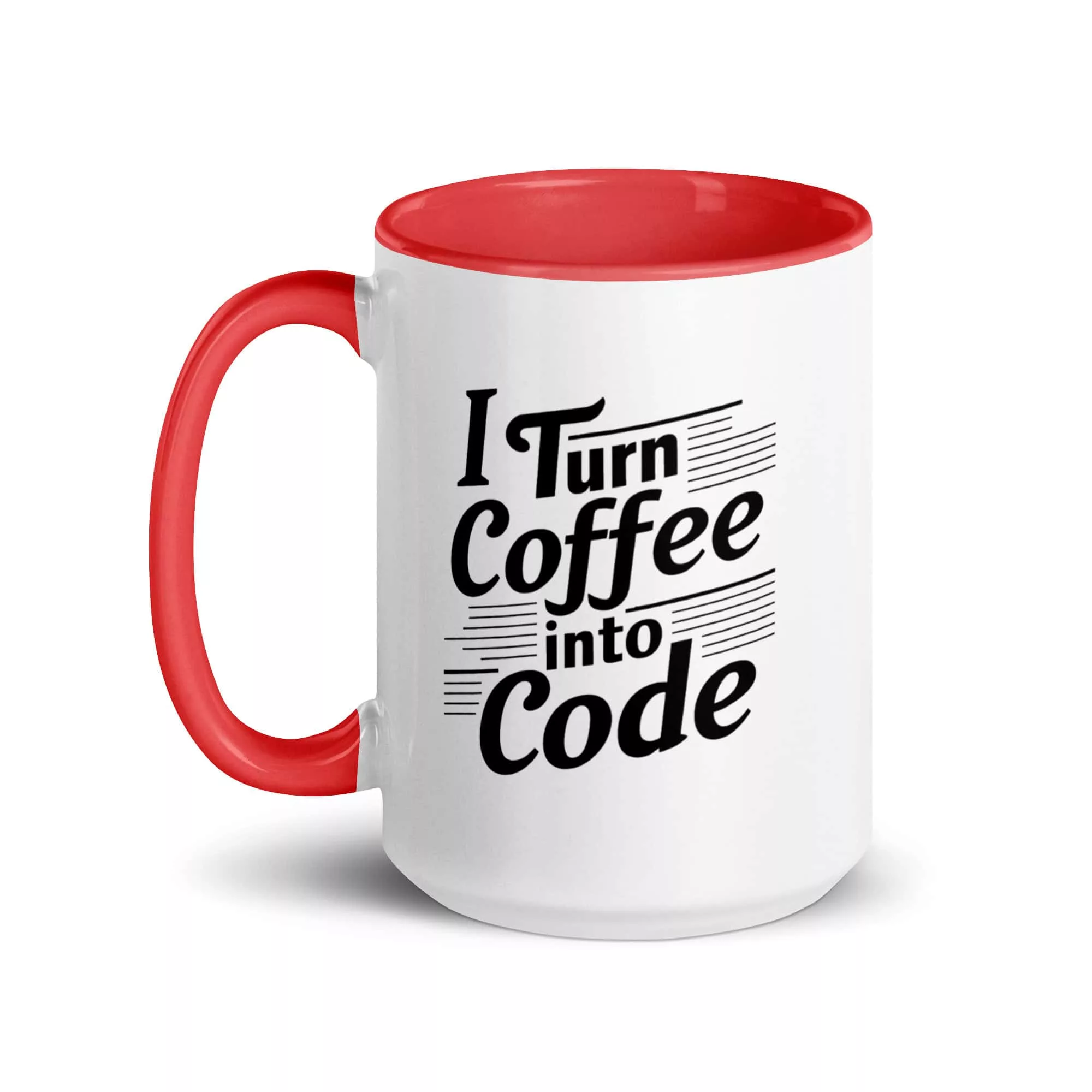 Taza I Turn Coffee Into Code Color Interior Rojo 15Oz Left - Supertazas taza i turn coffee into code color interior rojo 15oz left | Supertazas