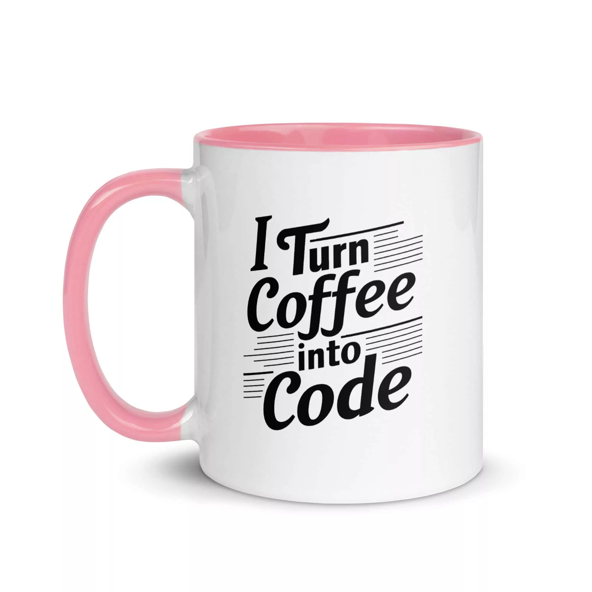 Taza I Turn Coffee Into Code Color Interior Rosa 11Oz Left - Supertazas taza i turn coffee into code color interior rosa 11oz left | Supertazas