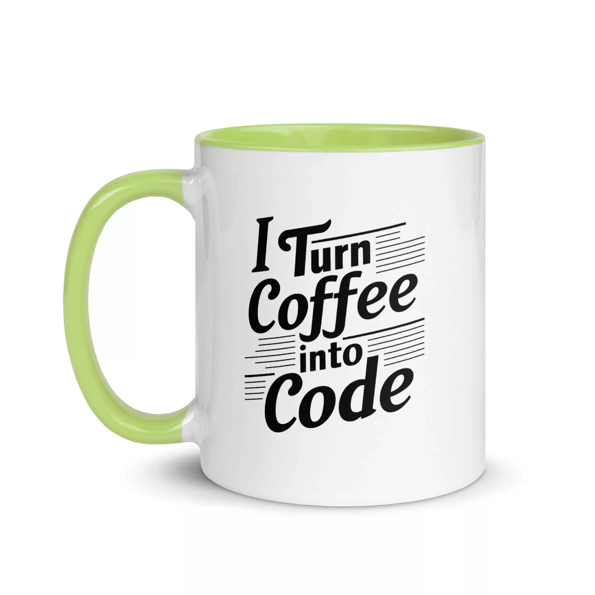 Taza I Turn Coffee Into Code Color Interior Verde 11Oz Left - Supertazas taza i turn coffee into code color interior verde 11oz left | Supertazas
