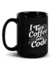 taza i turn coffee into code negra brillante negro 15oz left taza i turn coffee into code negra brillante negro 15oz left | Supertazas