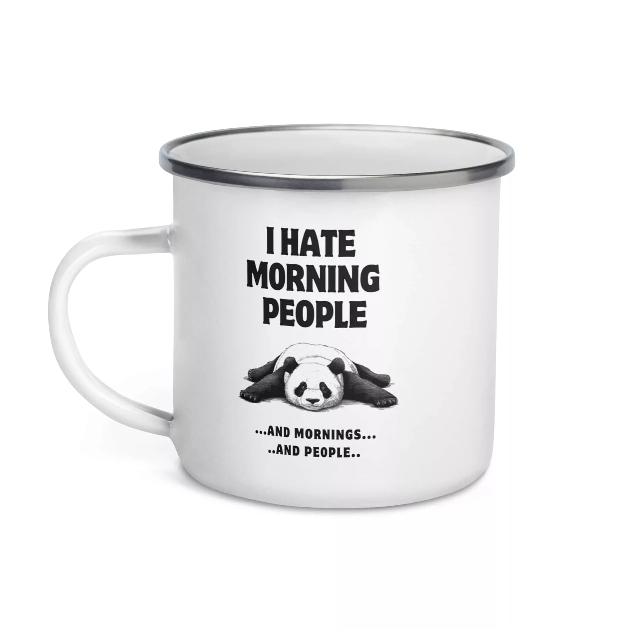 Taza Panda I Hate Morning People Metalica Blanco 12Oz Left - Supertazas taza panda i hate morning people Metalica blanco 12oz left | Supertazas