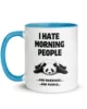 taza panda i hate morning people color interior azul 11oz left taza panda i hate morning people color interior azul 11oz left | Supertazas