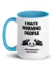 taza panda i hate morning people color interior azul 15oz left taza panda i hate morning people color interior azul 15oz left | Supertazas