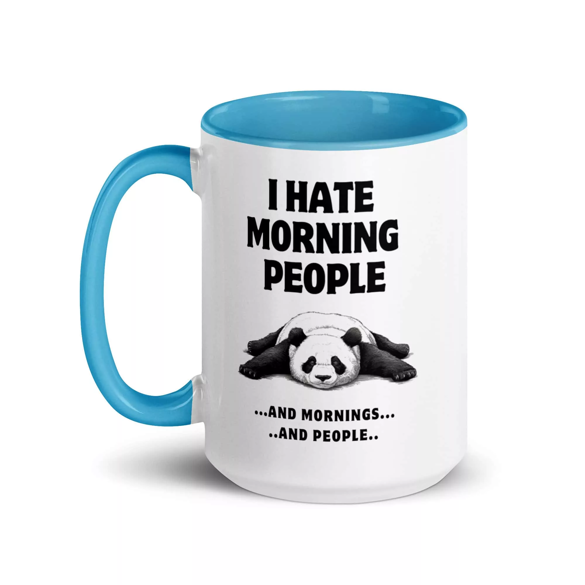 Taza Panda I Hate Morning People Color Interior Azul 15Oz Left - Supertazas taza panda i hate morning people color interior azul 15oz left | Supertazas