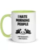 taza panda i hate morning people color interior verde 11oz left taza panda i hate morning people color interior verde 11oz left | Supertazas