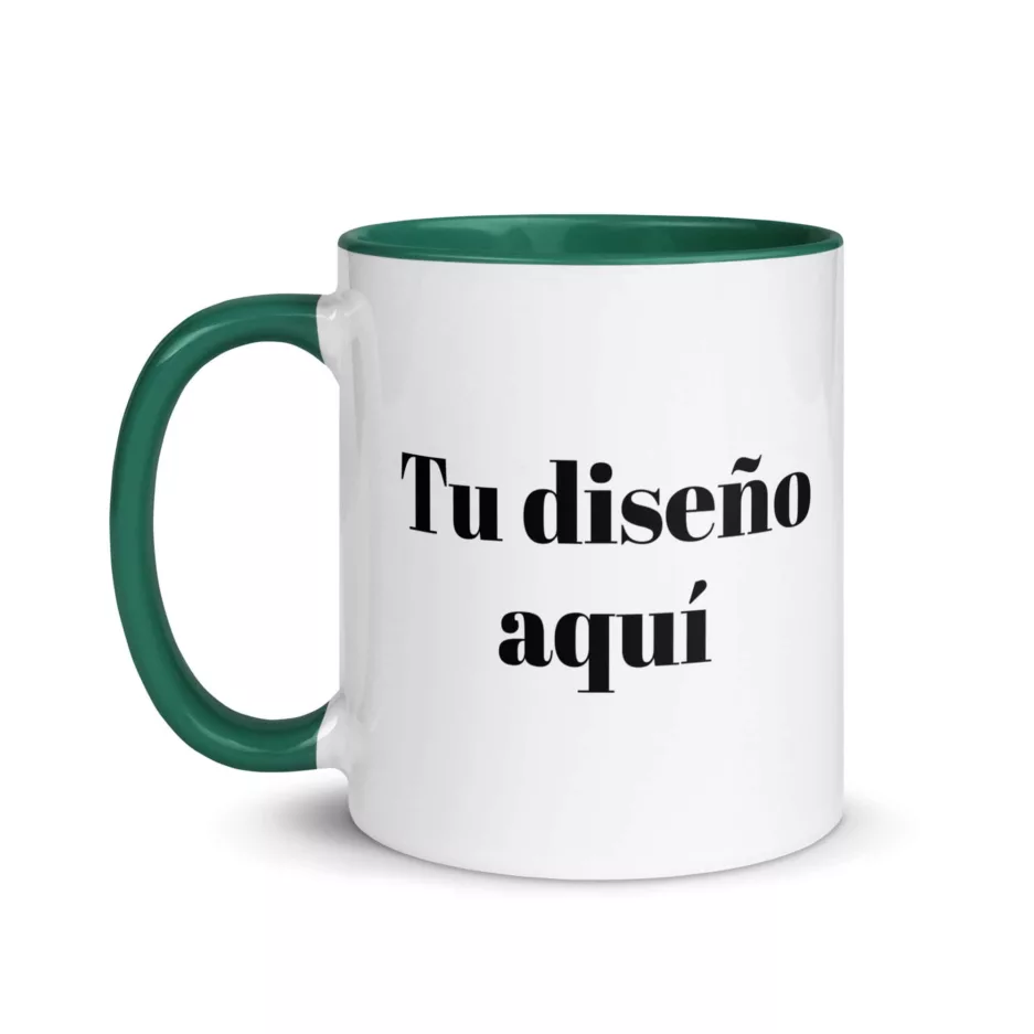 Taza Personalizada Color Interior Color Interior Verde Oscuro 11Oz Left - Supertazas taza personalizada color interior color interior verde oscuro 11oz left | Supertazas