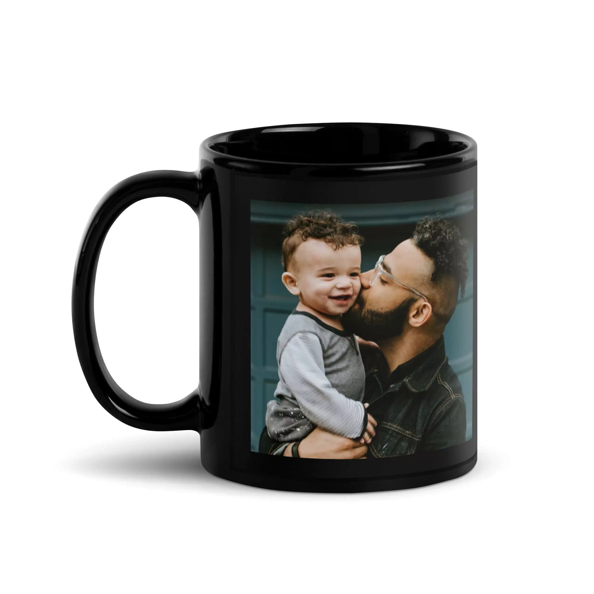 Taza Personalizada Dia Del Padre Negra Brillante Negro 11Oz Left - Supertazas taza personalizada dia del padre negra brillante negro 11oz left | Supertazas