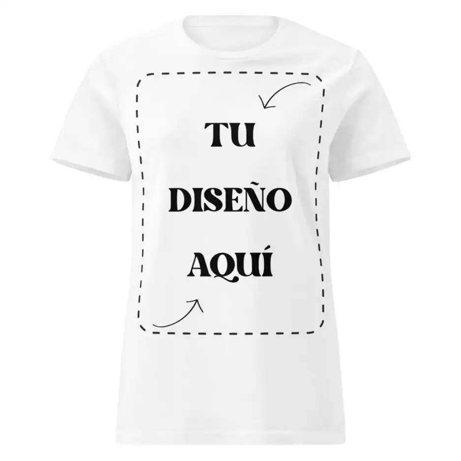 Diseño de camiseta personalizable con espacio para tu arte o texto. Perfecta para crear una prenda única con tu propio estilo en SuperTazas.com.