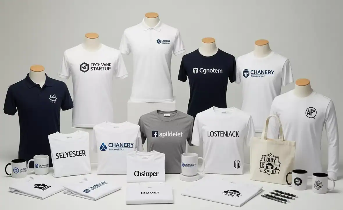 camisetas-personalizadas-para-empresas Camisetas personalizadas con logotipos y textiles promocionales, incluyendo tazas y bolsas de tela para empresas y eventos corporativos. ideales para branding y regalos empresariales innovadores.