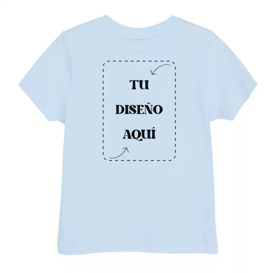 Ficheros, camiseta con espacio para personalizar tu diseño, en color azul claro.