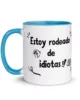taza estoy rodeado de idiotas color interior azul 11oz left | Supertazas