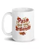 taza paso que voy ardiendo blanca brillante blanco 15oz handle on left taza paso que voy ardiendo blanca brillante blanco 15oz handle on left | Supertazas