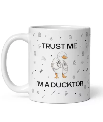 taza trust me im a ducktor blanca brillante blanco 11oz handle on left taza-trust-me-im-a-ducktor_blanca-brillante_blanco_11oz_handle-on-left