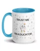 taza trust me im a ducktor color interior azul 15oz left | Supertazas