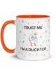 taza trust me im a ducktor color interior naranja 11oz left | Supertazas