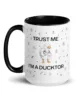 taza trust me im a ducktor color interior negro 15oz left | Supertazas