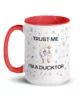 taza trust me im a ducktor color interior rojo 15oz left | Supertazas