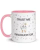 taza trust me im a ducktor color interior rosa 11oz left | Supertazas