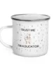 taza trust me im a ducktor metalica blanco 12oz left | Supertazas