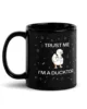 taza trust me im a ducktor negra brillante negro 11oz handle on left | Supertazas
